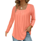 🌿 Cotton Elegant Pleated Square Neck Top