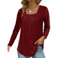 🌿 Cotton Elegant Pleated Square Neck Top