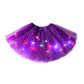 ✨🌈LED-lysende tutu-nederdel med pailletter – størrelser til børn og voksne, trelags tyl og elastisk linning 💃