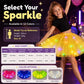 ✨🌈LED-lysende tutu-nederdel med pailletter – størrelser til børn og voksne, trelags tyl og elastisk linning 💃