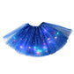 ✨🌈LED-lysende tutu-nederdel med pailletter – størrelser til børn og voksne, trelags tyl og elastisk linning 💃