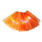 ✨🌈LED-lysende tutu-nederdel med pailletter – størrelser til børn og voksne, trelags tyl og elastisk linning 💃