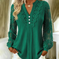 ✨Langærmet bluse til kvinder med V-udskæring og patchwork i blonder – feminin elegance og komfort til hverdagen 🌸