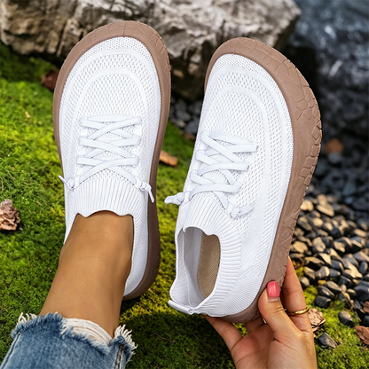 👟50 % RABAT PÅ NYE VARER! Lette, åndbare mesh-træningssko til kvinder, bløde slip-on-sneakers med snørebånd og gummisål, komfortable, kølige og afslappede sommersko til hverdag, rejser, fitness og udendørsaktiviteter