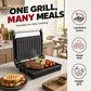 Elektrisk sandwichpresser og panini-maskine med 180 graders flad grillplade