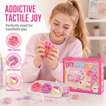 🔥🧁Gør-det-selv-sæt til stegt is-squishy-legetøj med katteklo-design til børn