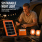 ☀️ 50 % RABAT LIGE NU! Bærbart solcelleanlæg med 2 LED-lamper – solcellegeneratorsæt til brug uden for elnettet, opladningsstation med flere porte til camping, nødsituationer og udendørs brug