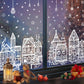 ❄️🏠 Vinduesklistermærkesæt med juleby – 78-delt dekoration med vintermotiv
