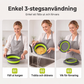 🥗 3-delt sammenklappeligt dørslagssæt med afdrypningsfod – pladsbesparende køkkendørslag til frugt, pasta og grøntsager