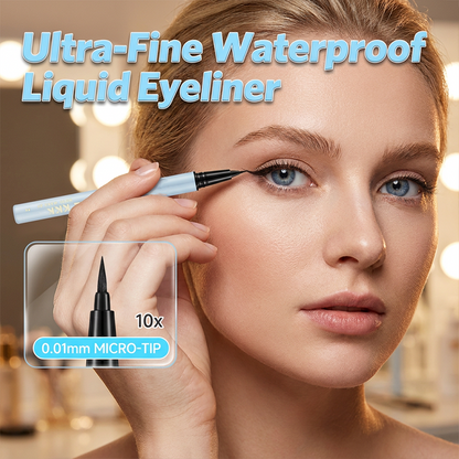 👁️Vandtæt, fin eyeliner-pen👁️ – 0,01 mm spids med smudsfast formel – Ideel til præcis, langtidsholdbar øjenmakeup ⚡