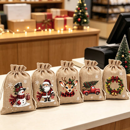 🎄 Spar 50 %! 🎁 Gavetasker med snøre – Festlige, genanvendelige og perfekte til indpakning ✨