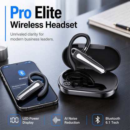 🔊 BEGRÆNSET TID: 49 % RABAT! ✨Vandtæt Bluetooth-øretelefon – Bluetooth 5.1, støjreduktion med dobbelt mikrofon, 180° drejelig ørekrog ✨