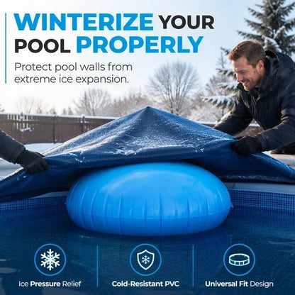 ❄️ BEGRÆNSET TID: 50 % RABAT! ✨ Rund oppustelig luftpude til vinterklargøring af swimmingpool – aflaster istryk, vinterbeskyttelse til swimmingpool 🏊