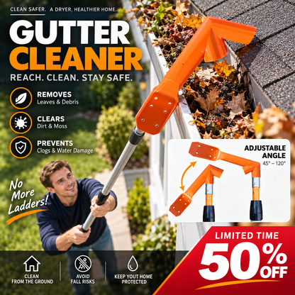 🏠🍂 NU: 50% RABAT I BEGRÆNSET TID – Tagrenderenser fra Jorden – Rengør Tagrender Uden Stige – Nem Fjernelse af Affald – Justerbare Dobbeltvinkler – Kompatibel med Acme-Gevinger 🍁🧹✨