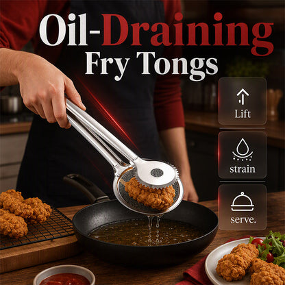 🥢 2-i-1-tang til oliefilter i rustfrit stål – praktisk redskab til at sile i køkkenet ✨