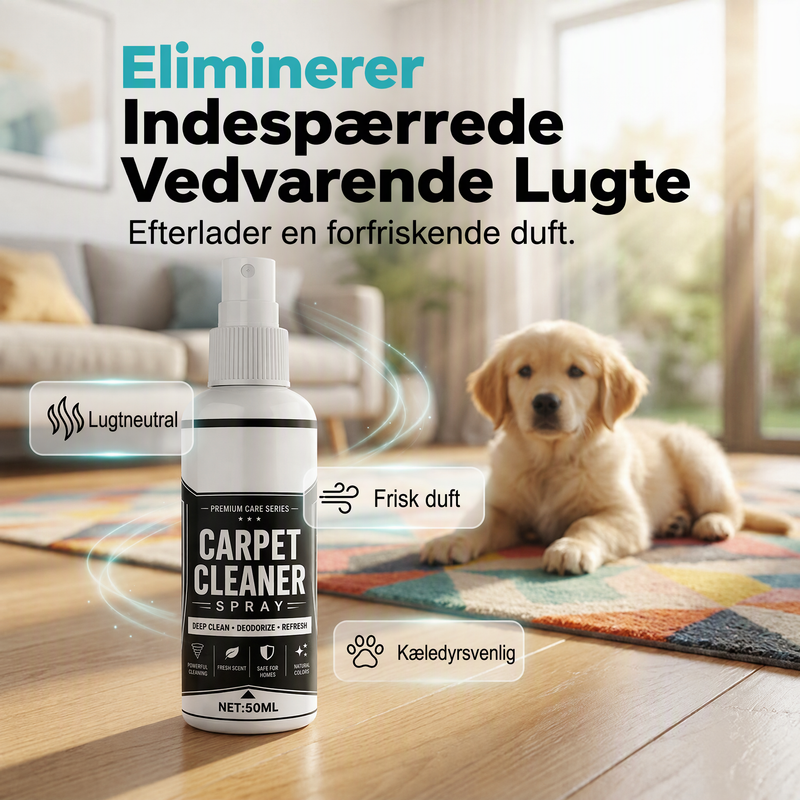 🧼✨ Tæppespray til dybderensning – fjerner genstridige pletter og neutraliserer lugte med det samme!