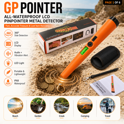 🔍 High-Sensitivity Metal Detector – IP68 360° Scan