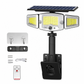 ☀️ Solar 3-hovedet bevægelsessensorlampe | IP65