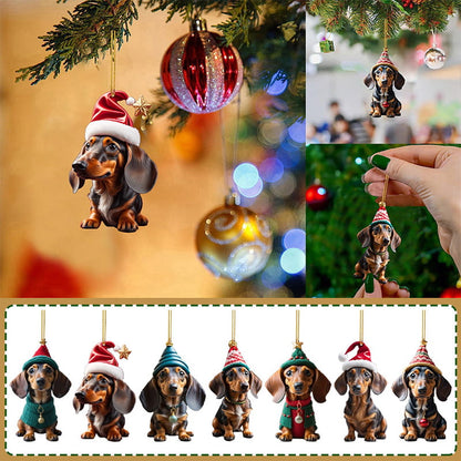 Julepynt til bilen med dachshund-motiv