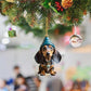 Julepynt til bilen med dachshund-motiv
