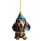 Julepynt til bilen med dachshund-motiv