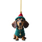 Julepynt til bilen med dachshund-motiv