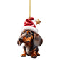 Julepynt til bilen med dachshund-motiv
