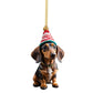 Julepynt til bilen med dachshund-motiv