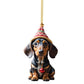 Julepynt til bilen med dachshund-motiv