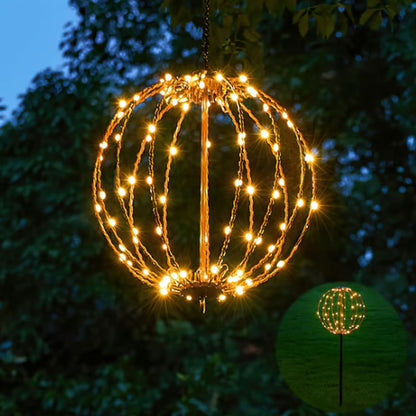 ✨🔮 Hængende LED-kuglelampe – 50 % RABAT! 360° lys, sammenklappeligt design, vejrbestandigt metal – perfekt til terrasser, haver og ferier. 💪