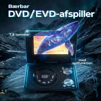 📀 Bærbar DVD/EVD-afspiller – drejelig LCD-skærm & indbyggede spil