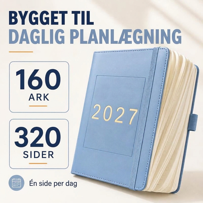 📓 2027 Planner – A5-størrelse, én side om dagen med datoer – Perfekt til daglige notater og fremtidig reference ✨