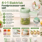 🥕50% RABAT NU! 4-i-1 håndholdt elektrisk food chopper - USB-genopladelig mini blender med åben påfyldningsport, bærbar trådløs hakker til grøntsager, kød og hvidløg