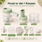 🥕50% RABAT NU! 4-i-1 håndholdt elektrisk food chopper - USB-genopladelig mini blender med åben påfyldningsport, bærbar trådløs hakker til grøntsager, kød og hvidløg