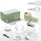 🥕50% RABAT NU! 4-i-1 håndholdt elektrisk food chopper - USB-genopladelig mini blender med åben påfyldningsport, bærbar trådløs hakker til grøntsager, kød og hvidløg
