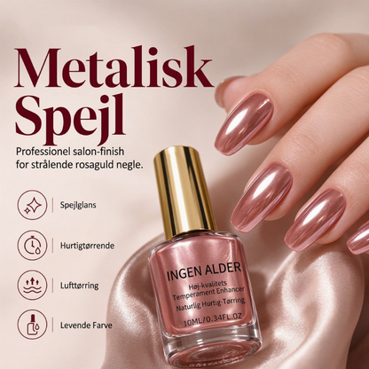💅🌹 Hurtigtørrende Metallisk Spejl Neglelak – Rose Guld Glans & Blank Finish ✨