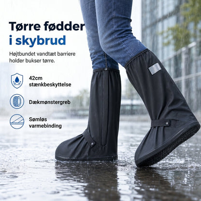 🌧️ BEGRÆNSET TID 60% RABAT! 👢 Vandtætte høje regnskooversækker – skridsikkert PVC, 42 cm stænkbarriere og reflekterende nattsikkerhed 👟