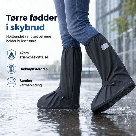 🌧️ BEGRÆNSET TID 60% RABAT! 👢 Vandtætte høje regnskooversækker – skridsikkert PVC, 42 cm stænkbarriere og reflekterende nattsikkerhed 👟