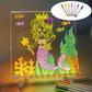 ✨🖍️50% RABAT NU! LED Akryl Tegneplade – Lysende Transparent Skriveplade med Tuscher & Stativ, Genanvendelig Lysende Kunstplade til Børn