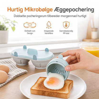 🍳 Mikroovnskogemaskine til 2 æg i to rum