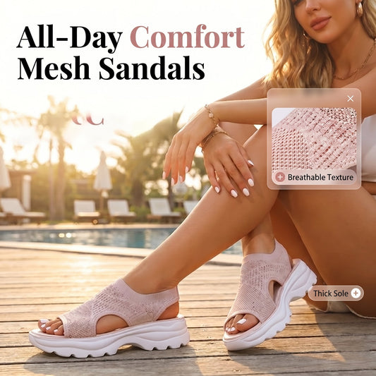 👡🔥 Åndbare platformssandaler i mesh til kvinder – lette, åndbare og behagelige ✨
